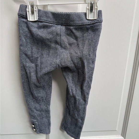 Janie and Jack 2T Girls Blue and White Herringbone Leggings Formal Pants - Picture 4 of 5